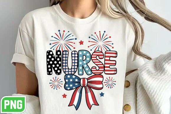 Celebrate with a Salute: Creative Uses for a Retro 4th of July Patriotic Nurse PNG