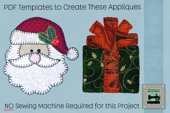 Create Charming Holiday Projects with a Santa and Gift Appliqué PDF Template
