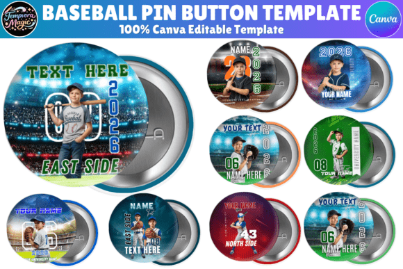 Create Custom Baseball Pins with a 10-Template Design Bundle
