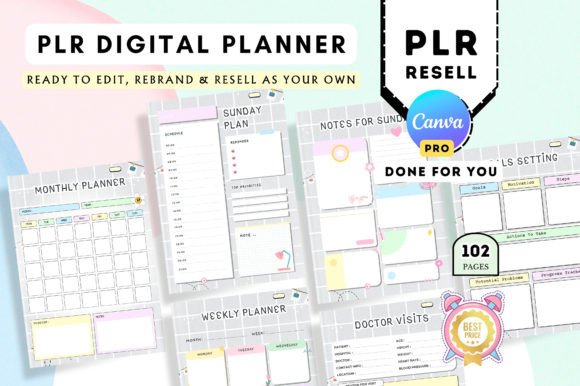 Master Your Schedule and Build a Business: The Ultimate Guide to the PLR Resell Digital Planner Light Grey