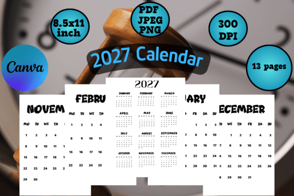 Master Your Time: The 2027 Calendar 2 Canva Template