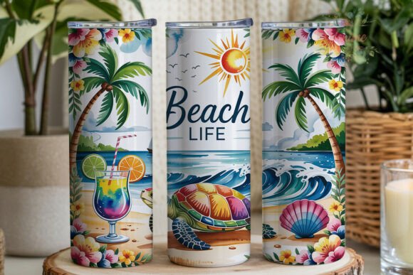 Summer Beach Turtle 20oz Tumbler Wrap: Streamlining Your Custom Drinkware Creation