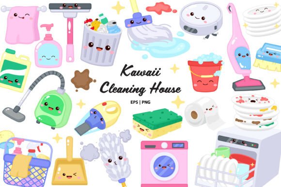 Transforming Household Chores: The Appeal of Cute House Cleaning Tools Clipart