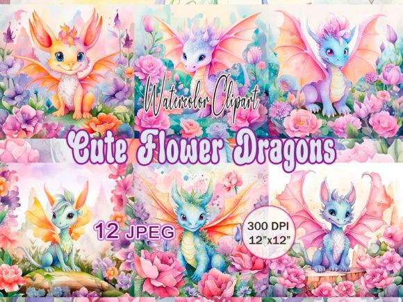 Unleashing Whimsy: The Art and Utility of Floral Dragon Clipart in Modern Design
